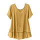 thumbnail image 1 of Túnica de Manga Corta para las Mujeres Color Sólido de Lino Sentir Botón Blusa, Ligera Camiseta de Verano Casual, 1 of 9