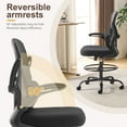 thumbnail image 5 of Zimtown Drafting Chair, Adjustable Tall Office Chair with Flip-up Armrests, Breathable Mesh Desk Chair with Lumbar Support and Footrest, Black, 5 of 8