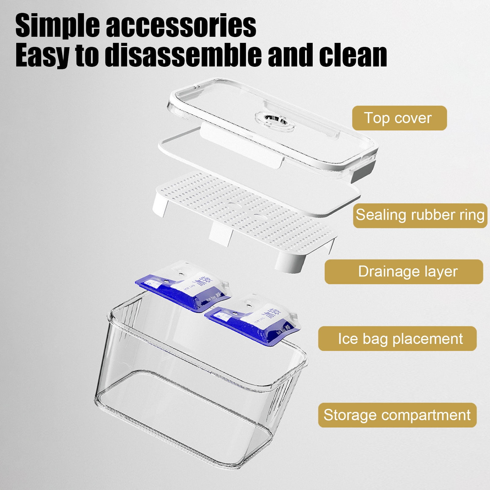WWG Portable Insulated Lunch Box Picnic Cooler Bag with Handle Mobile Small Refrigerator for Food Storage Travel Camping Outdoor White 10.63x7.68x6.22 Inches