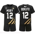 thumbnail image 4 of ¡Haikyuu!! Conjunto de disfraz de cosplay, uniforme del equipo Black Wolf para hombre, ropa deportiva de anime para juego de rol, 4 of 5