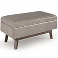 thumbnail image 1 of Simpli Home Owen 36" Faux Leather Storage Ottoman in Distressed Gray Taupe, 1 of 7