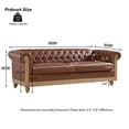 thumbnail image 6 of Noble House Glencoe Upholstered Tufted 3 Seater Sofa with Nailhead Trim, Cognac Brown and Natural, 6 of 12