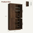 thumbnail image 2 of Tall Kitchen Pantry, Wood Pantry Storage Cabinet with 4 Doors & Adjustable Shelves, Farmhouse Freestanding Pantry Cupboard & Large Storage Space for Dining & Living Room, 2 of 9