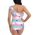 thumbnail image 5 of Easygdp Flamingo1 Women's One Shoulder Ruffle Monokini Bathing Suits with Removable Chest Pad, Quick Drying - XX-Large, 5 of 8