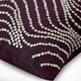 thumbnail image 3 of Cushion Cover For Chair, Purple Pearl Waves - 12x12 Inches Square Decorative Throw Pillow Cover Dark Purple Linen Pillow Cover With Mother Of Pearl Embroidery, 3 of 5