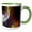 Green/White, variant on 3drose, Galaxy and Nebula - Bubble Nebula, 15oz Two-tone Red Mug