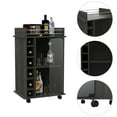 thumbnail image 3 of Portable Drink Cart, 2 Shelves, 6 Wine Bottle , 4 Locking , Spacious -colored Movable Beverage Trolley, Holes, Top, 3 of 4