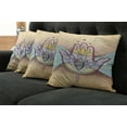 thumbnail image 5 of Ambesonne Hamsa Throw Pillow Cover 4 Pack, Wings Eye, 20", Turquoise Apricot, 5 of 5