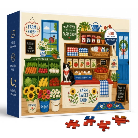 CNDRLEF Farm Shop 500 Pieces Jigsaw Puzzle for Adults, Perfect for Pet Lovers