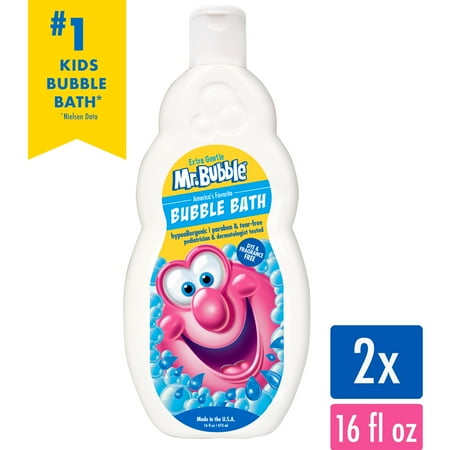Mr. Bubble Extra Gentle Fragrance Free Bubble Bath for Children, 16 fl oz, 2 Pack