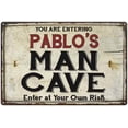 thumbnail image 1 of PABLO'S Man Cave Sign Rustic Garage Decor Gift 8x12 Metal 108120035341, 1 of 1
