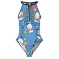 thumbnail image 3 of Pochacco Women's One Piece Swimsuit High Neck Tummy Control Swimwear Bathing Suit, 3 of 7