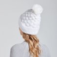 thumbnail image 5 of Herrnalise Winter Fashion Ladies Woolen Hat, Pure Color Hair Ball And Velvet Scales Warm Knitted Hat, 5 of 9
