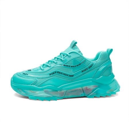 

Men‘s Trendy Letter Mesh Breathable Lace Up Casual Elevator Shoes Shock Absorption Running Sneakers