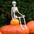 thumbnail image 4 of 15.8in Halloween Skeleton Decoration, Posable Skeleton Figure with Movable Joints, Full Body Skull Prop for Outdoor Yard, Haunted House Party and Spooky Home Decor, 4 of 6