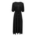 thumbnail image 4 of Vestido informal holgado de color liso para mujer: sin mangas, versátil para todas las estaciones, lavable a máquina, tallas S-XL, 109-124 cm de contorno de pecho, 4 of 5