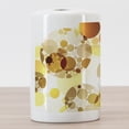 thumbnail image 3 of Polka Dots Ceramic Toothbrush Holder, Graphic Dots Relational Diameters Globes 50's Culture in Modern Artprint, Decorative Versatile Countertop for Bathroom, 4.5" X 2.7", Yellow Mustard, by Ambesonne, 3 of 4