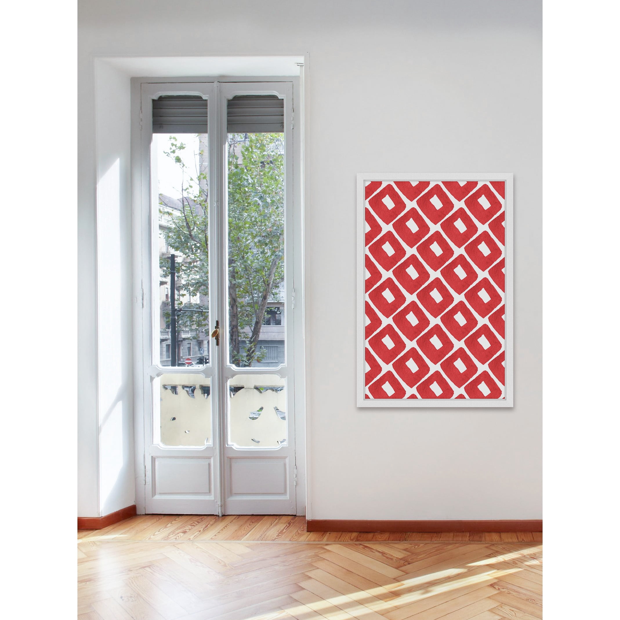 Marmont Hill "Red Squares" Framed Painting Print