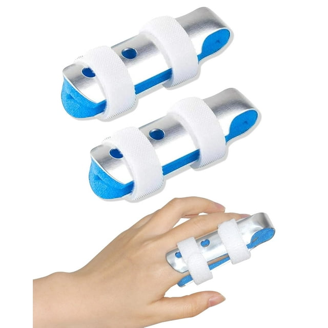 EcoNesxp Medium Finger Stand Stabilizer Finger Splint for Fractured Finger Pieces Metal Finger Splint Middle Finger 2 Pieces Metal Finger Splint Middle Finger for Arthritis Trigger Finger Straighteni