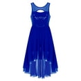 thumbnail image 5 of iEFiEL Womens Shiny Sequins Lyrical Dance Dress Sheer Mesh Asymmetric Hem Dancewear, 5 of 7