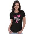 thumbnail image 4 of Peace Love Cure Breast Cancer Aware Womens Slim Fit Graphic Tee Brisco Brands S, 4 of 5