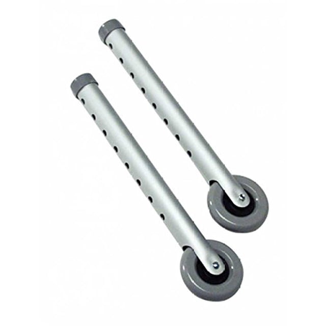 Lumex Roues de Déambulateur Fixes 3 Pouces - Accessoires de Remplacement pour Rollator, Roue en Caoutchouc Design Universel avec 8 Trous de Réglage, 1 Paire, 603630A