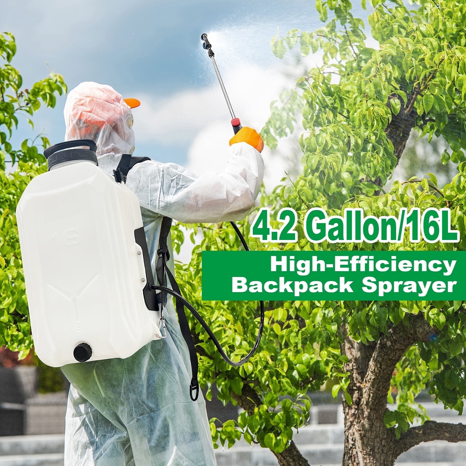 4 Gallon Battery Powered Backpack Sprayer, 12V Lawn & Garden Sprayers