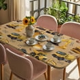 thumbnail image 3 of Construction Truck Table Cloths for 6 Foot Rectangle Tables, Cartoon Grips and Bulldozers Turmeric Patio Waterproof Elastic Fitted Tablecloths, Washable Rectangular Table Cover for Camping, 3 of 8