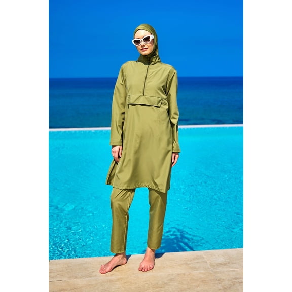 Andalus Black Full Coverage Burkini Set For Women A2503-5