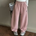 thumbnail image 6 of eczipvz Girls Stretch Uniform Pants Girl'S Pants Wide Leg Pants Teen Loose Trousers Elastic High Waist Casual Travel Vacation Pink,7-9 Years, 6 of 9