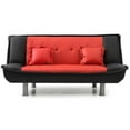 thumbnail image 3 of Pemberly Row Contemporary Faux Leather Sleeper Sofa in Black, 3 of 4
