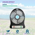 thumbnail image 3 of Portable Mini LED Fan Air Cooler Battery Operated USB Charging LED Light Fan, 3 of 8