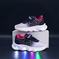 thumbnail image 2 of Quealent Toddler Girls Led Shoes Kids Light Up Sneakers Black for Size 12, 2 of 7