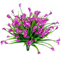 TETOU 5pcs Artificial Calla Lily Plastic Flowers UV Resistant Fake Plants Home Garden Indoor Outdoor Decor - Rose