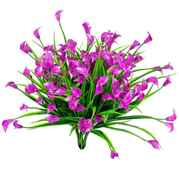 TETOU 5pcs Artificial Calla Lily Plastic Flowers UV Resistant Fake Plants Home Garden Indoor Outdoor Decor - Rose