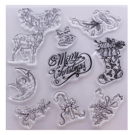 CIYISON Merry Christmas Silicone Clear Seal Stamp for Card Making Decor DIY Scrapbooking