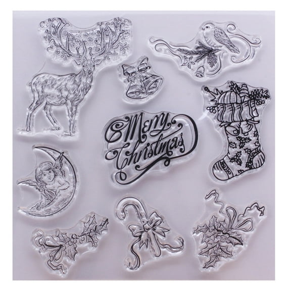 CIYISON Merry Christmas Silicone Clear Seal Stamp for Card Making Decor DIY Scrapbooking