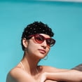 thumbnail image 4 of unbranded Gorro De Natación Femenino Negro Con 3D Flor Y Material Premium Para Actividad, 4 of 6