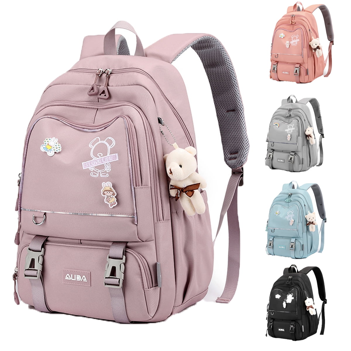 Yuanbang Korean Style Women Backpack School Bag for Teenage Girls Fashion Student Backpack, Adult Unisex, Size: Large, Pink
