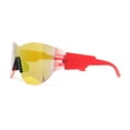 thumbnail image 3 of Mens Retro Color Mirror Shield Wrap Futuristic Sport Sunglasses Red - Orange Mirror, 3 of 4
