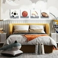 thumbnail image 6 of Boys Room Wall Decor Sports Decor for Boys Bedroom Rustic Soccer Football Baseball Basketball Canvas Pictures Kids Wall Art Vintage Ball Painting Nursery Playroom Artwork Home Decorations 12x12" 4 Pcs, 6 of 6
