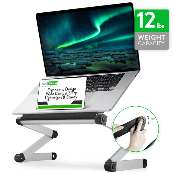 Adjustable Book Holder and Laptop Stand – Portable Aluminum Reading Stand with 360° Rotation, Height 2"–21", for Textbooks, Cookbooks, Tablets, and Laptops