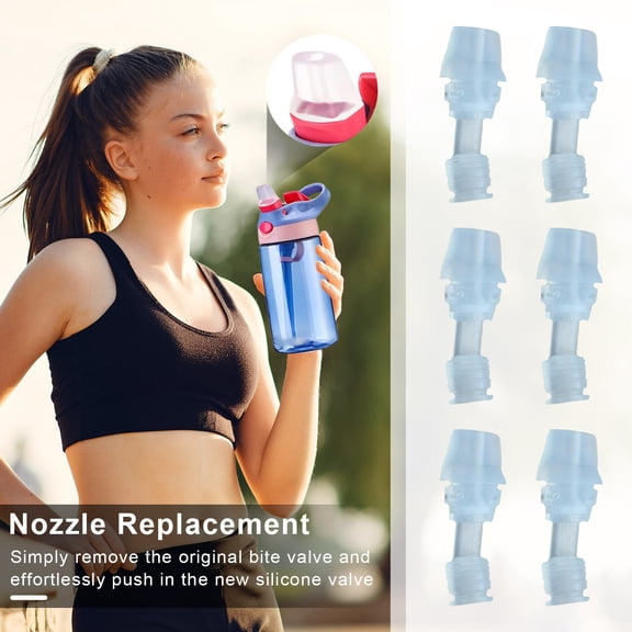 sunsanly 6Pcs Silicone Bite Valve Replacement for Water Bottles Easy Install Leak-Proof BPA-Free Bottle Mouthpiece Replacement Kit