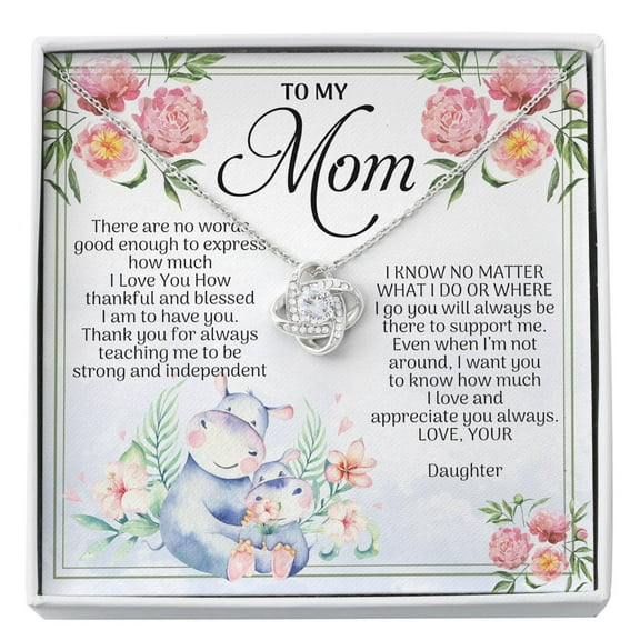 Personalized To My Mom Knot Necklace Mom Daughter Necklace For Mom Mother Jewelry Gift From Daughter Mother's Day Gift