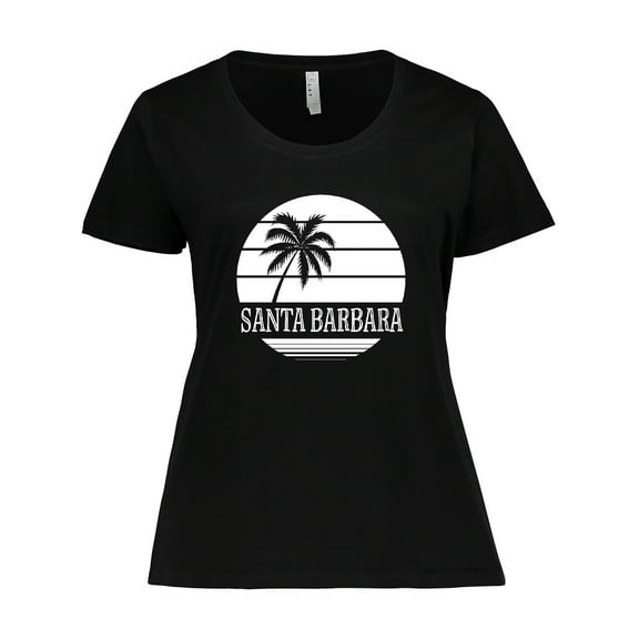 Inktastic Santa Barbara California Palm Tree Women's Plus Size T-Shirt