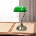 thumbnail image 2 of Mod Lighting and Decor Bankers Desk Lamp with Glass Rollover Shade - 14.75" - Silver and Green, 2 of 4