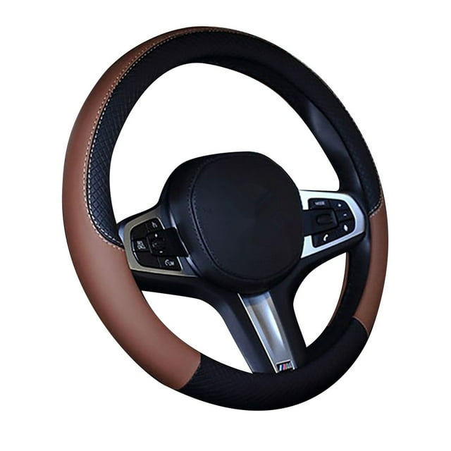 Sleek Design 38cm PU Leather Steering Wheel Cover Enhances Interior Style