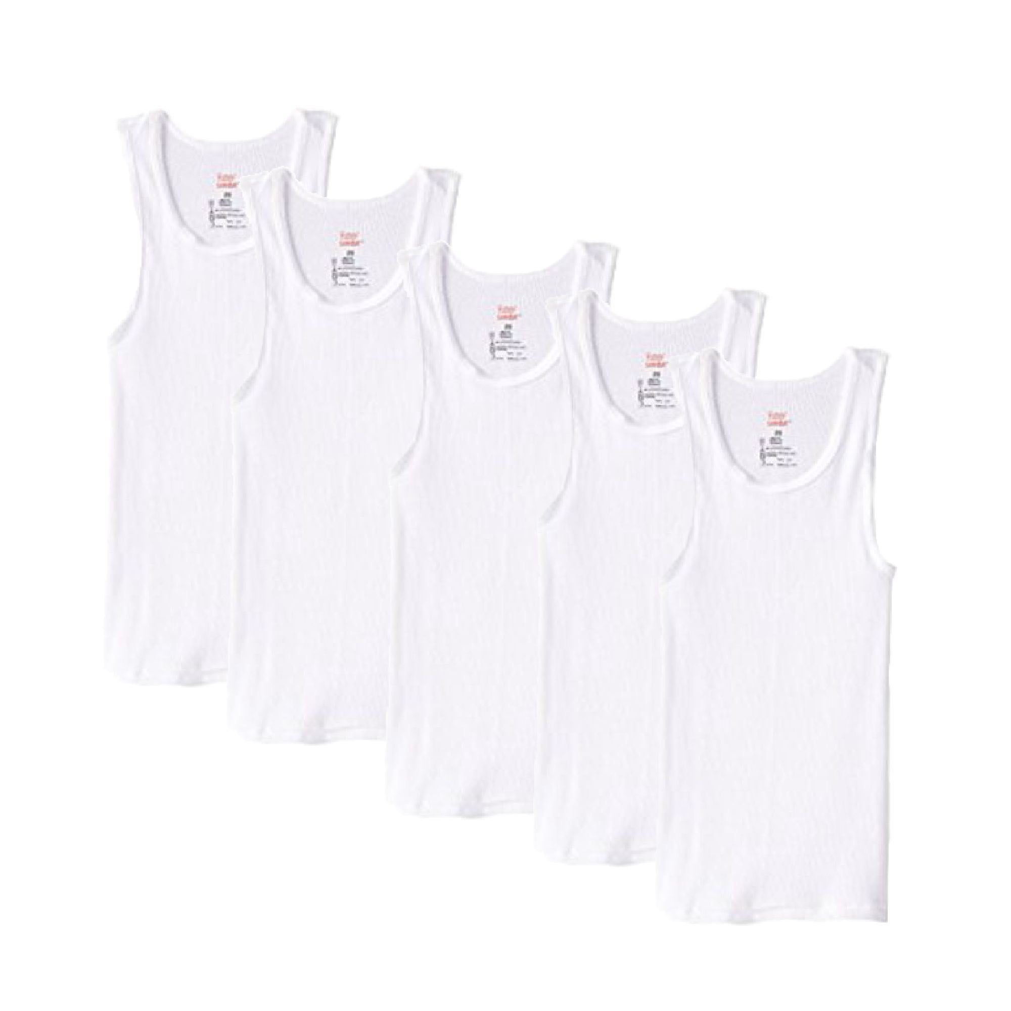 Boy's ComfortSoft Tagless Tank Undershirts, 5 pack