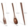 thumbnail image 2 of Handmade Japanese Natural Wooden Style Table Arts Set (1 Spoon, 1 Chopsticks, 1 Fork), 2 of 2