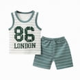 thumbnail image 4 of HCNTES Toddler Boys Outfit Sets Sleeveless Cotton Summer Shirts and Shorts Set, 4 of 5
